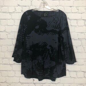 Porto San Francisco Black Gray Stretch Top Size 1